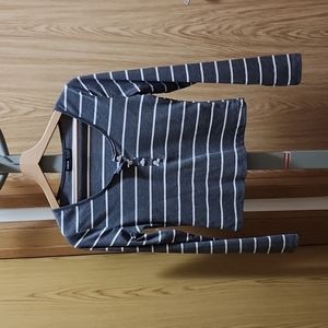 Women's long sleeve ribbed cropped shirt - Size Medium